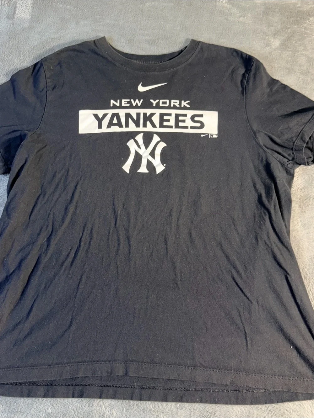 Nike MLB Yankee's Baseball Colaboration T-Shirt Black White Logo's Men's Size XL